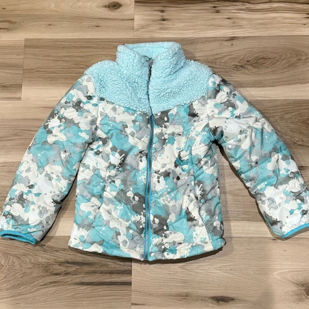 Gerry Blue White Winter Coat Girls 7/8